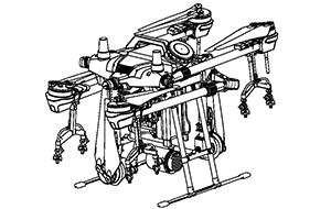 Летательный аппарат (С распылительной системой и держателями пропеллеров) - 1 шт.