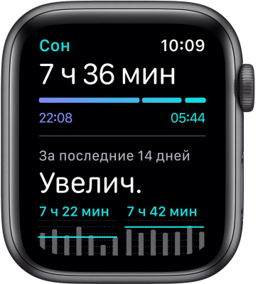 Смарт-часы APPLE Watch Series SE 44мм, темно-серый / черный